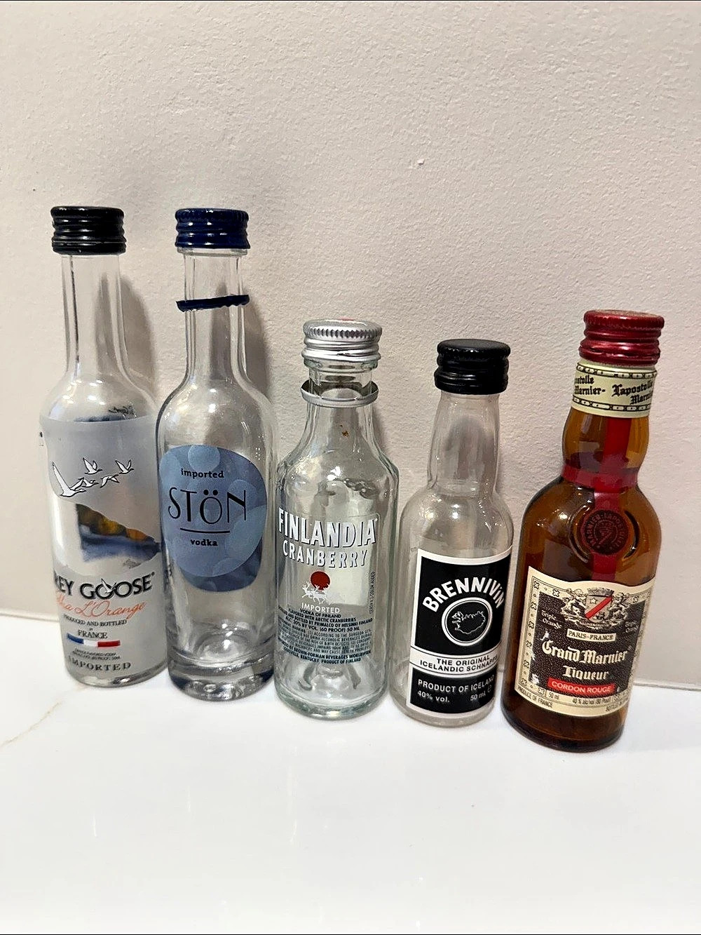 Vintage Lot of 10 Mini Liquor Alcohol Bottle Collection Icelandic Vodka
